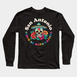 San Antonio Cinco de Mayo 2023 Sugar Skull Texas Long Sleeve T-Shirt